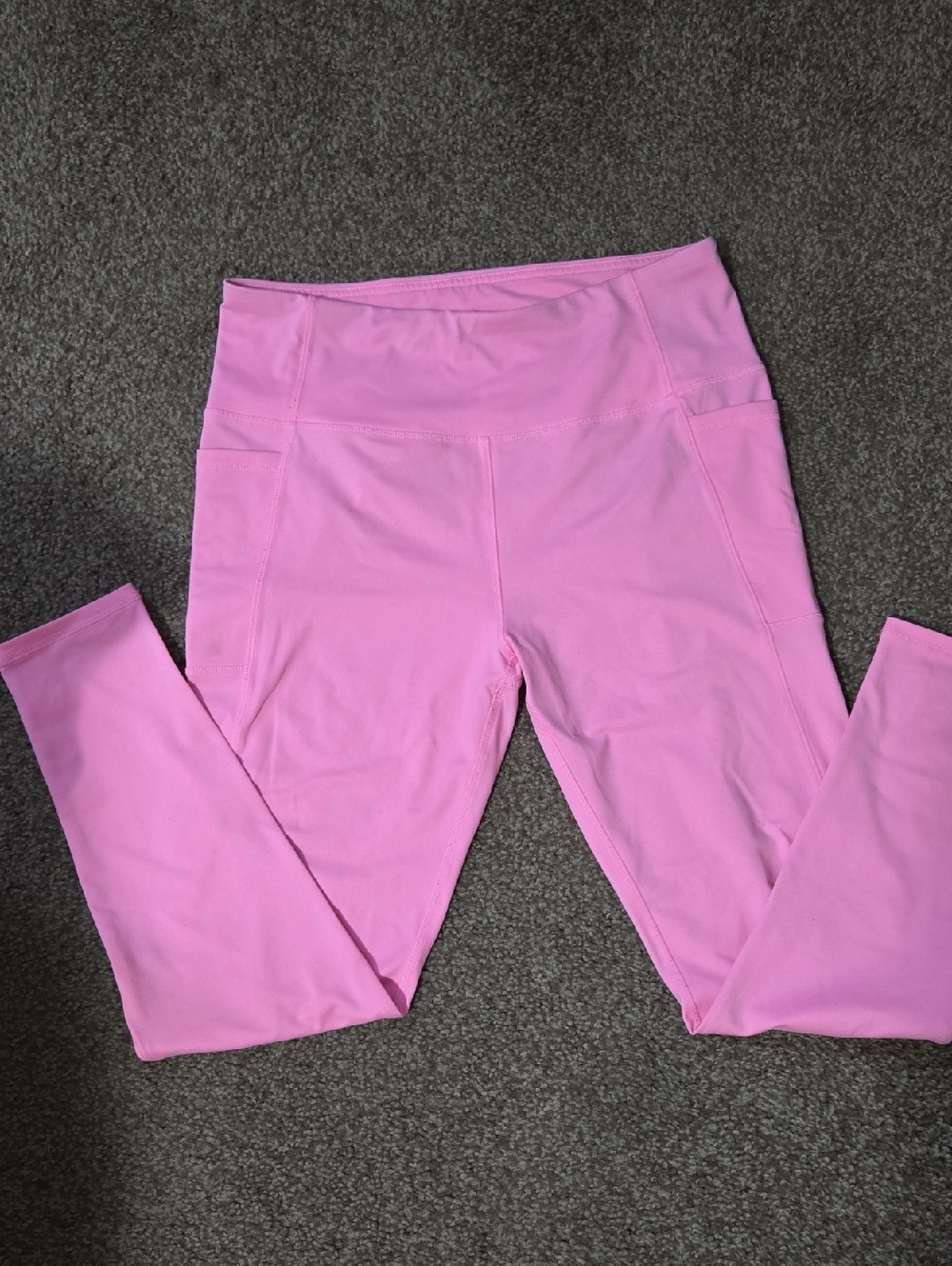 Kyodan Pink High-Waist Kids Leggings with Side Pockets